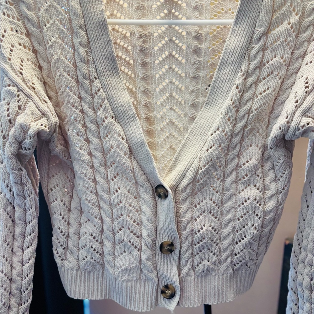 Jessica Simpson Cream Button-Up Cardigan